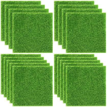 Elcoho fairy garden grass 6x6 inch pack for miniature landscapes and dollhouses.
