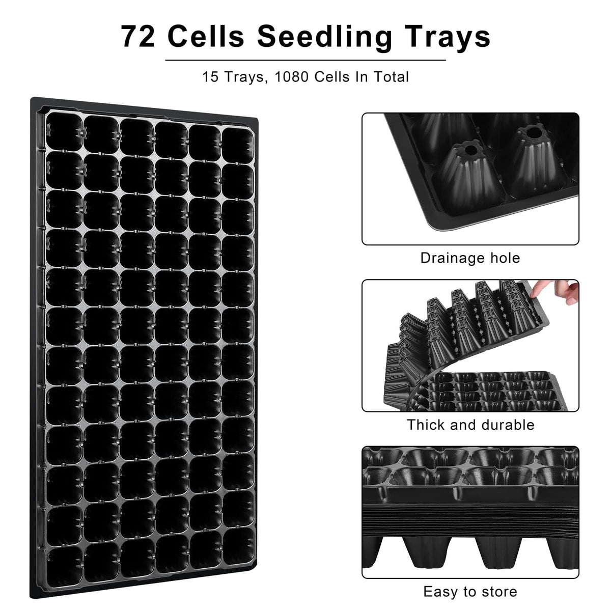 Elcoho propagation tray with drainage holes ensures moisture control for healthy seedlings.
