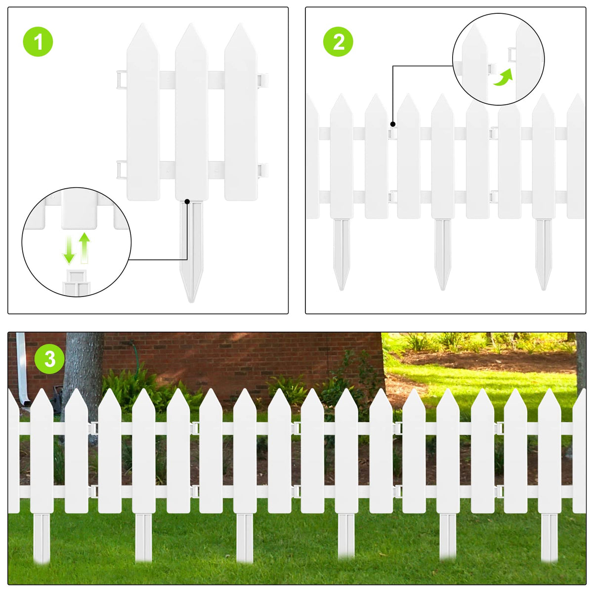 ELECLAND edge fence close-up shows lightweight, weather-resistant plastic.