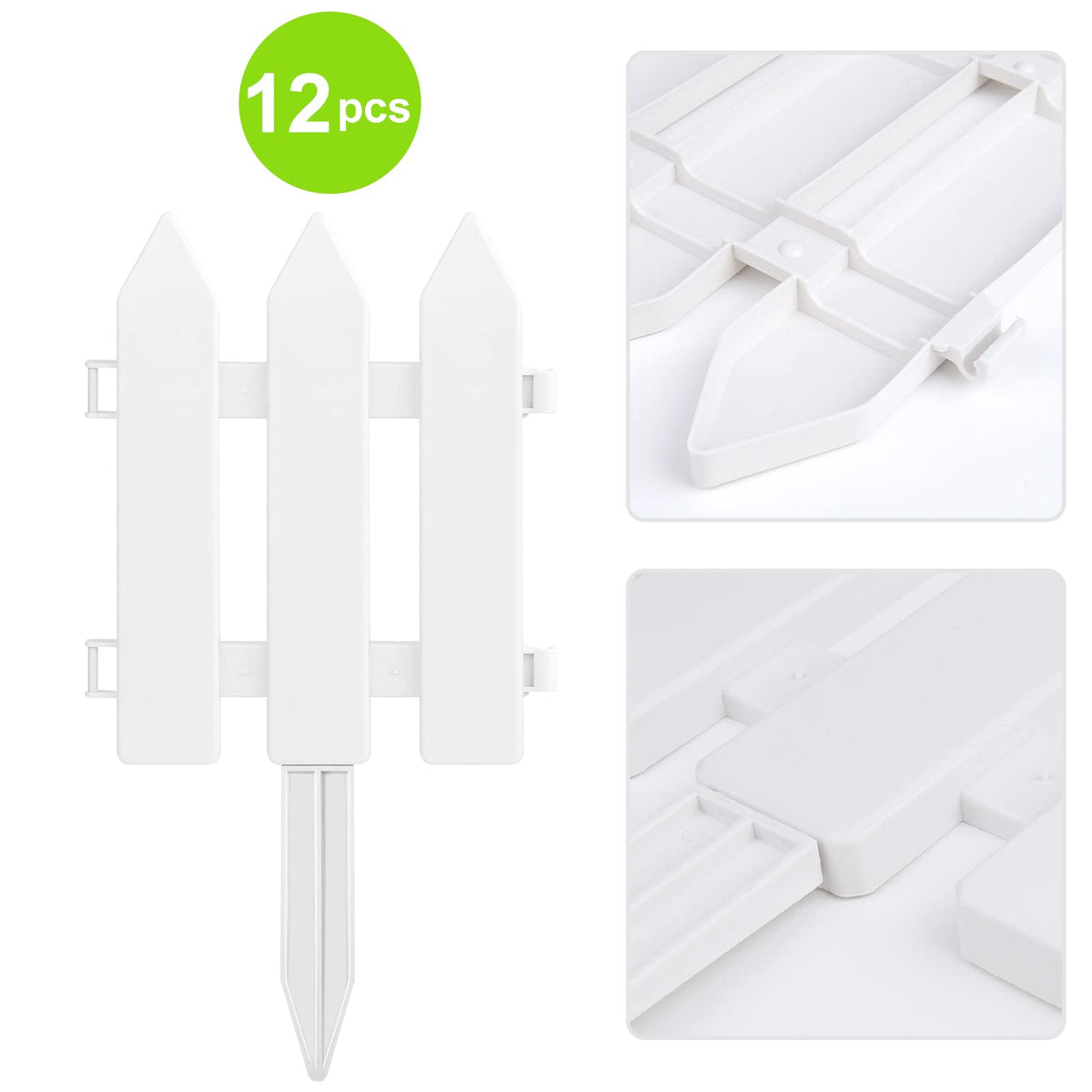 ELECLAND white picket fence detail for decorative bed edging.
