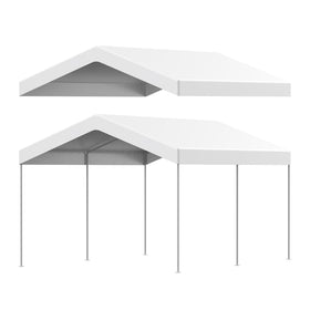 Elecoman 10x20ft carport cover rolled for storage and transport