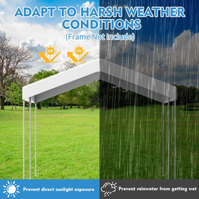 Elecoman waterproof 16mil canopy cover shields vehicles from rain and snow