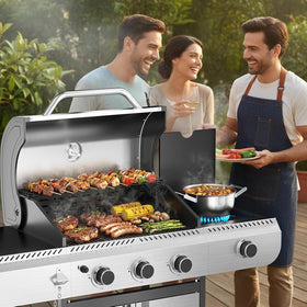Electactic 3-Burner Propane Grill side burner for sauces and sides