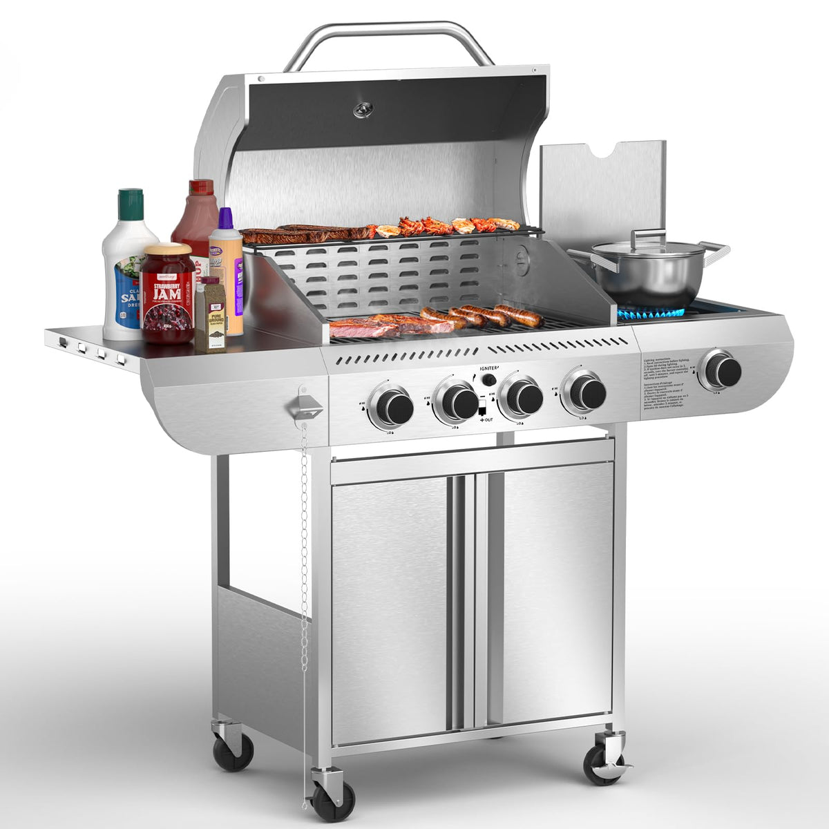 Electactic G41 Pro grill full view—durable stainless steel for outdoor cooking.