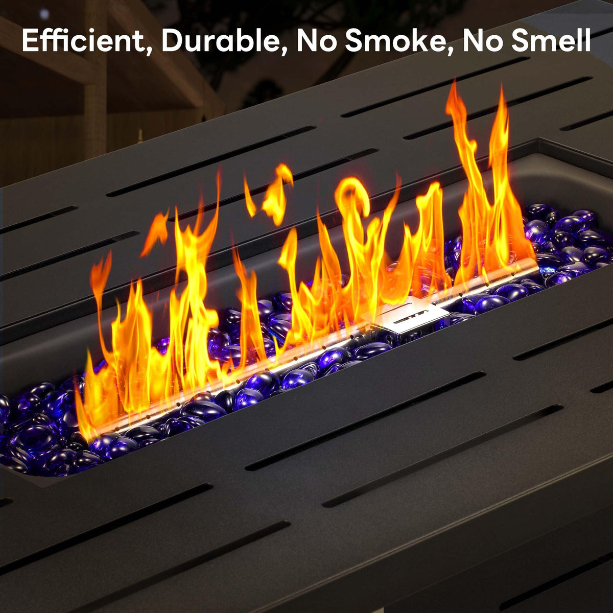 Electactic outdoor gatherings warmth on the patio for conversations and lounging.