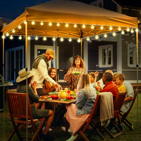 ElectricWise 40 ft LED string wraps neatly around a 10 by 10 canopy