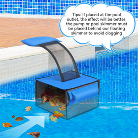 ElectricWise blue skimmer at pool edge shows versatile cleaning tool.