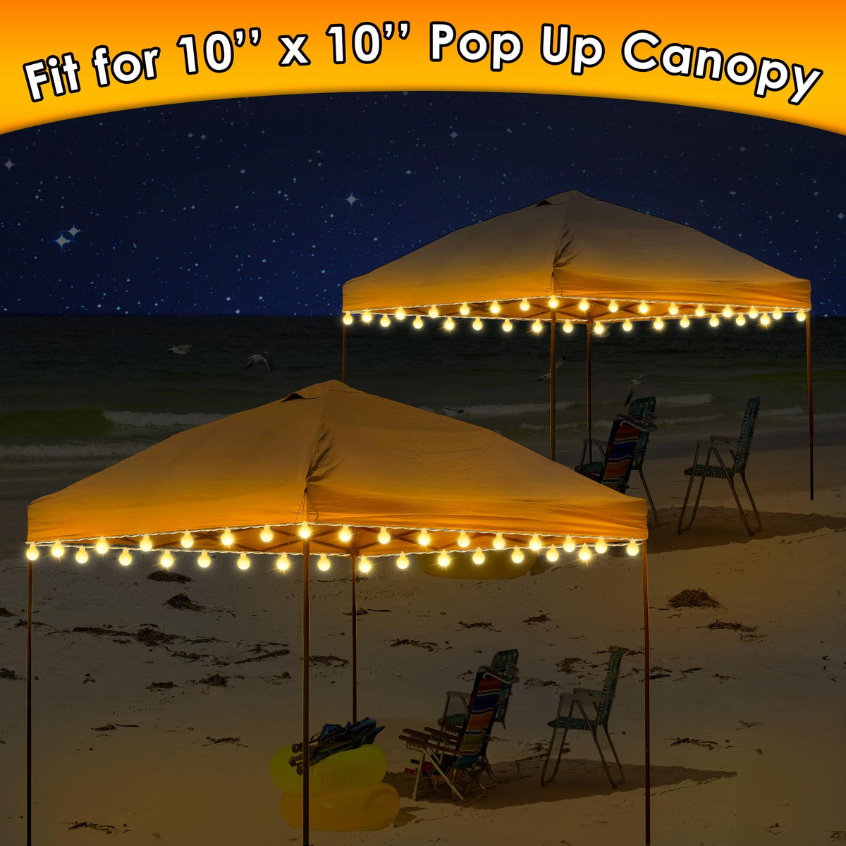 ElectricWise canopy lights include 20 cable ties for quick mounting