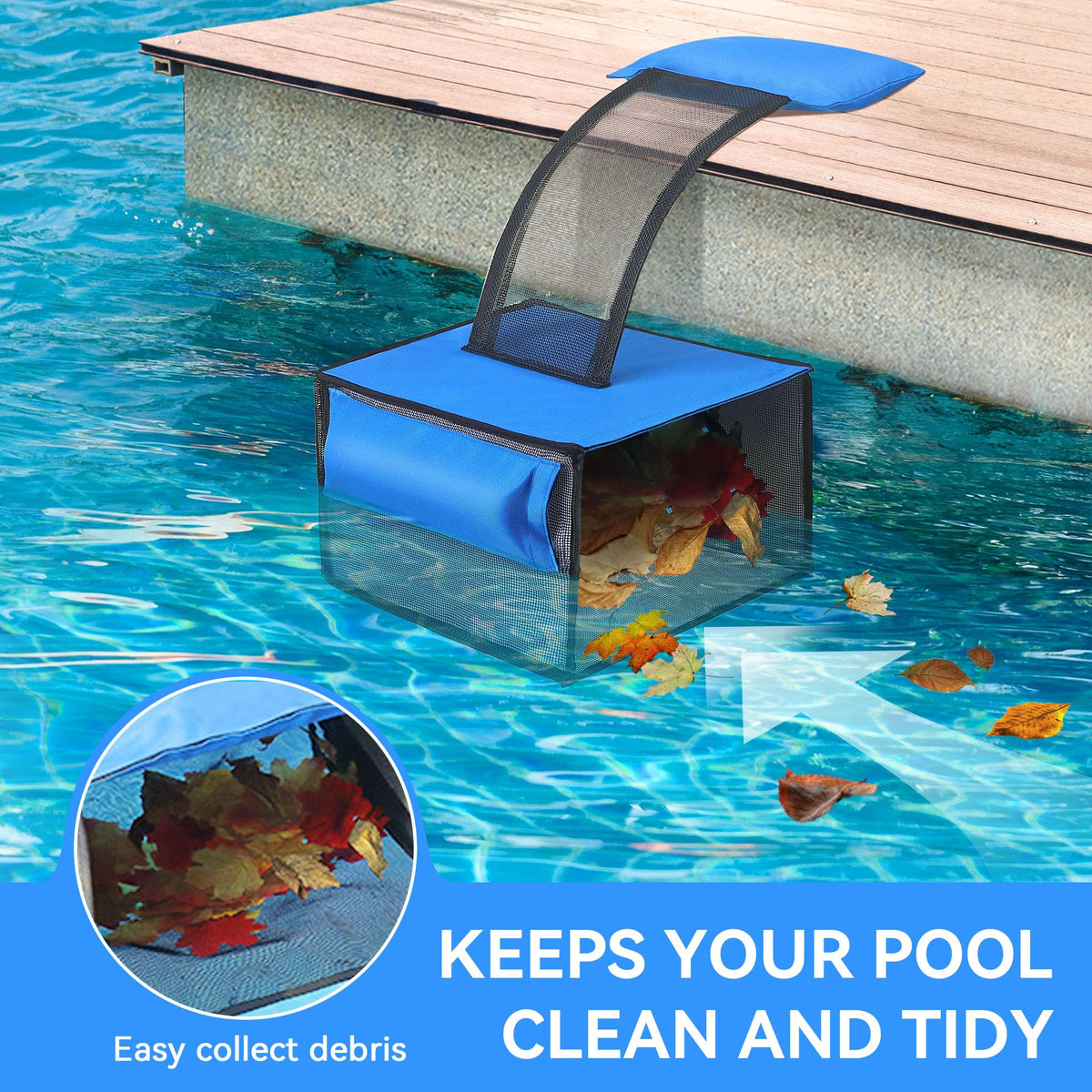 ElectricWise durable blue skimmer body emphasizes long-lasting pool maintenance.