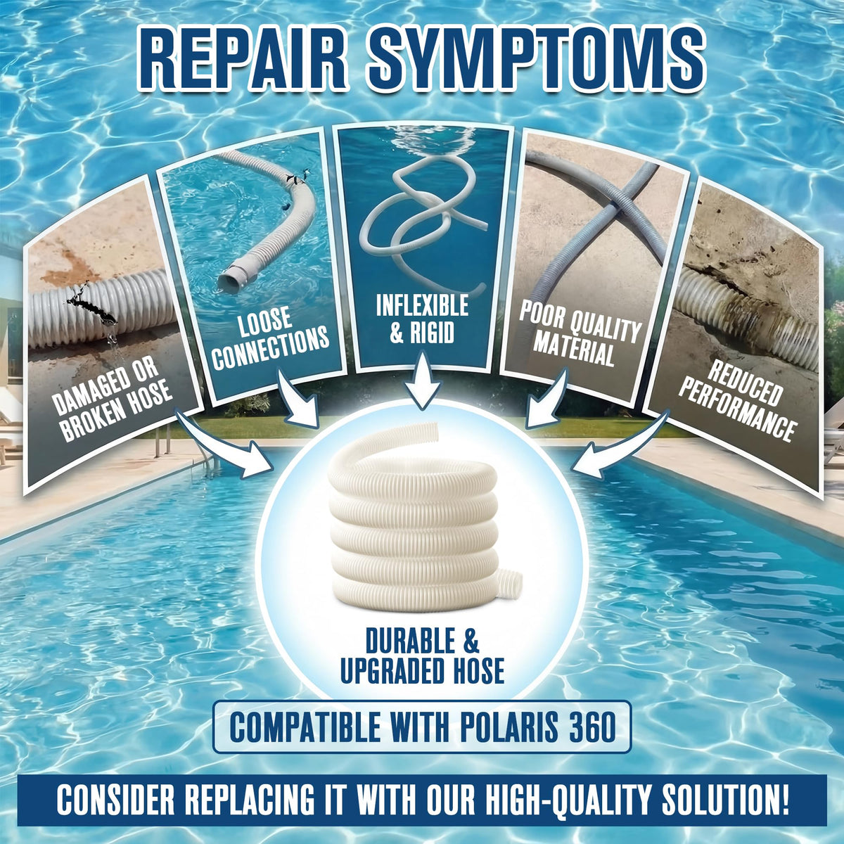 ElectricWise 4mm hose wall enhances long-term durability during pool cleaning.