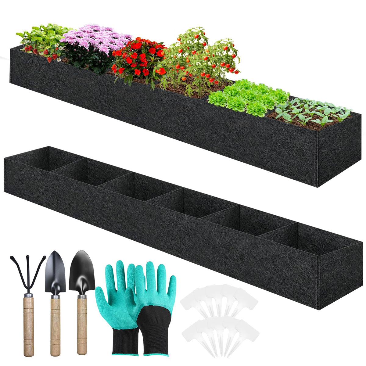 Elefama 2-pack fabric raised bed assembly for organized balcony gardening