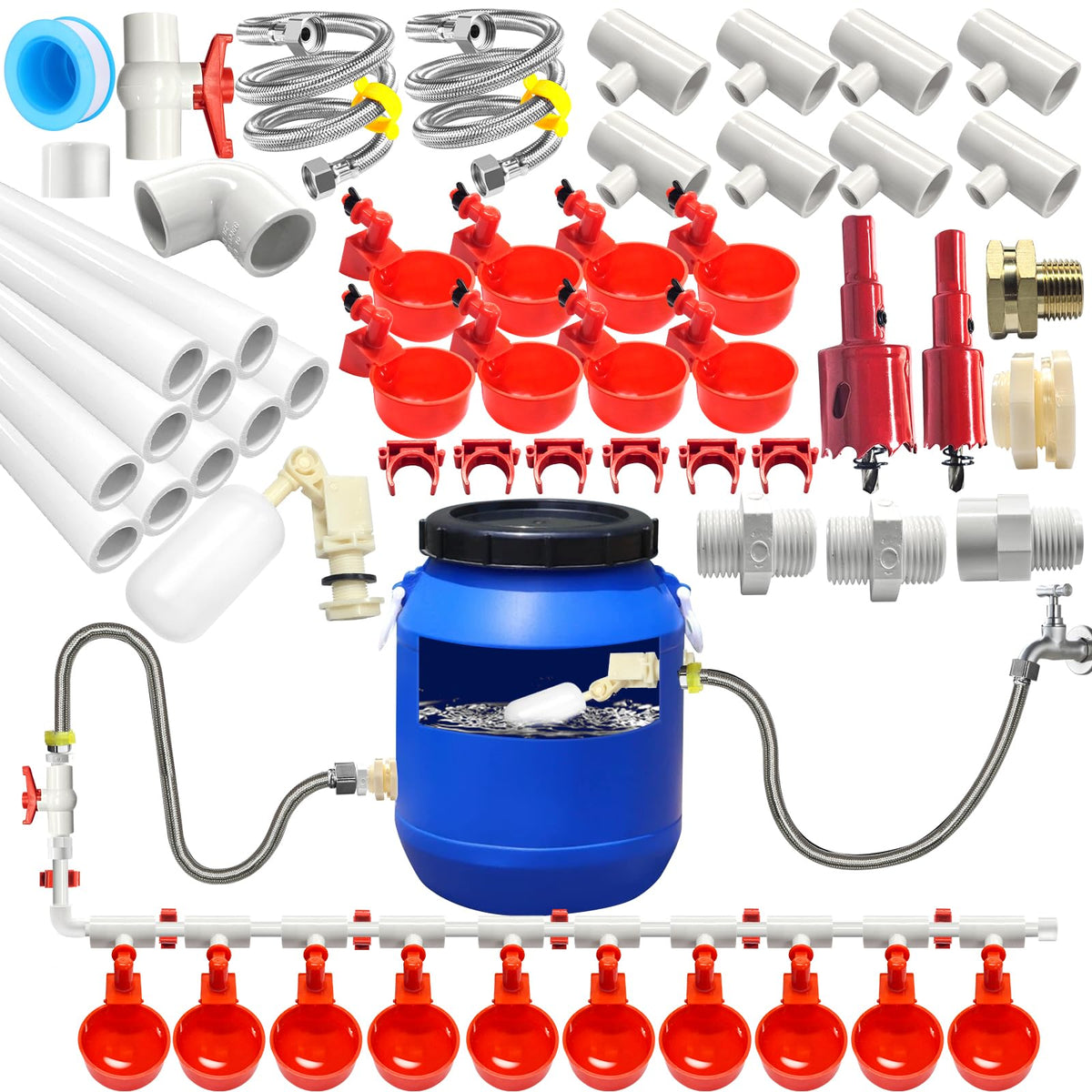 Elefama chicken waterer system assembly for easy setup in any coop.