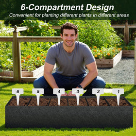 Inclusion of tools, gloves, and plant labels with Elefama beds