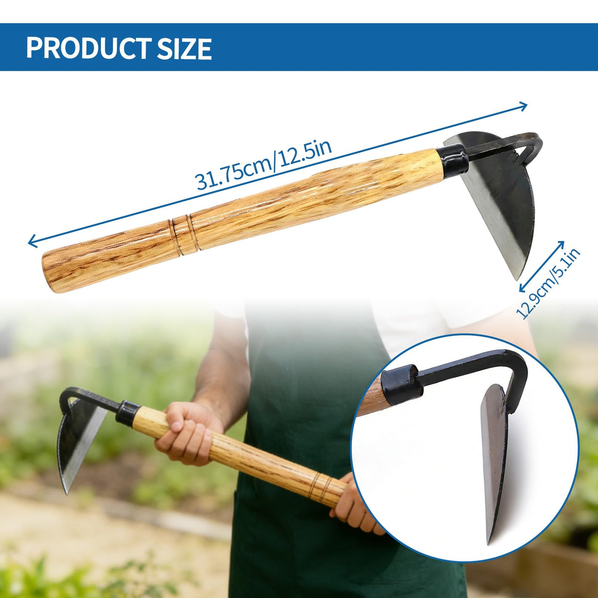 Elegital Kana Hoe 217 full tool displayed for efficient garden cultivation