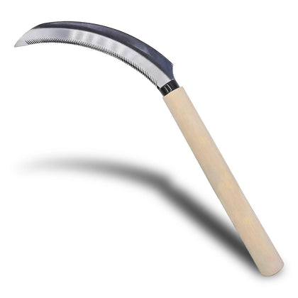 Elegital Kana Hoe blade-edge close-up showing razor-sharp steel for precise weeding