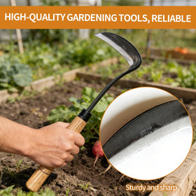 Elegital Kana Hoe sharp edge designed to reduce effort when weeding.