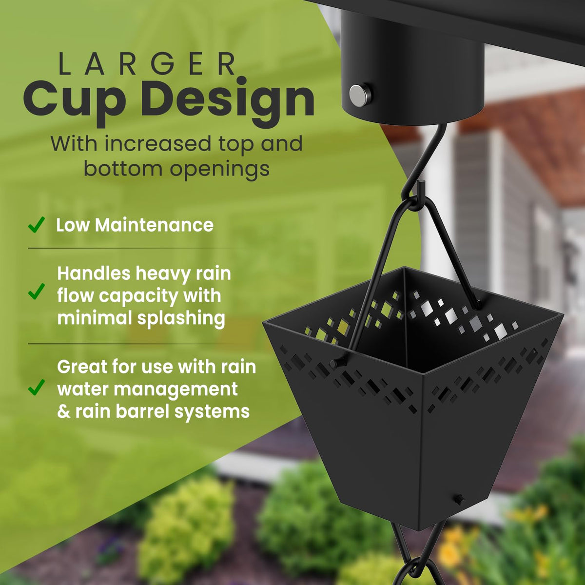 Elemental Eden gutter adapter for quick, secure rain chain installation