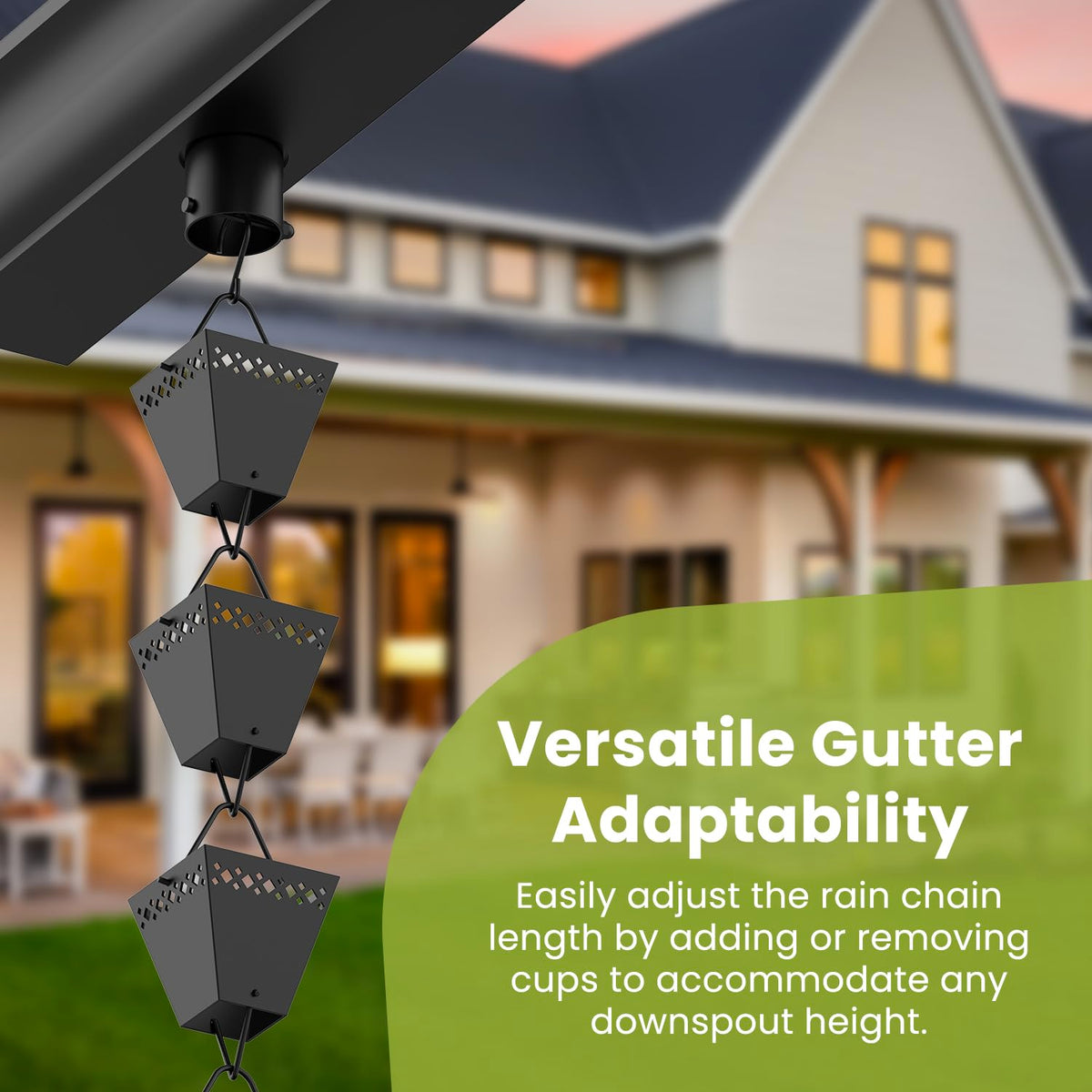 Elemental Eden weather-resistant rain chain for durable outdoor use