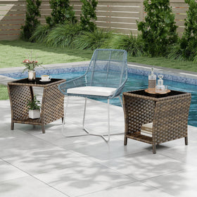 Elepude garden patio furniture end table, easy to clean and maintain outdoors.