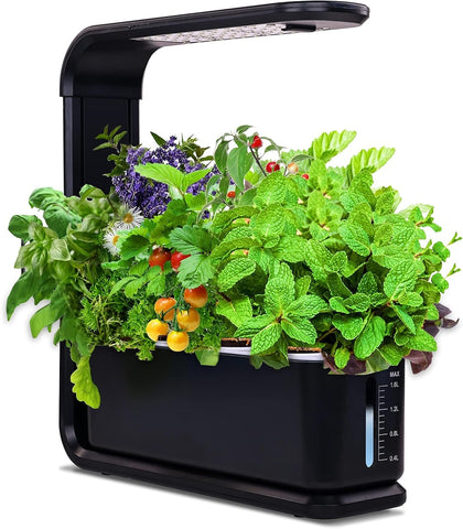 Elevon 12-Pod hydroponic system front view for compact indoor gardening.