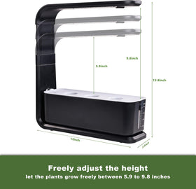 Elevon height-adjustable stand demonstrates flexible positioning for seedlings.