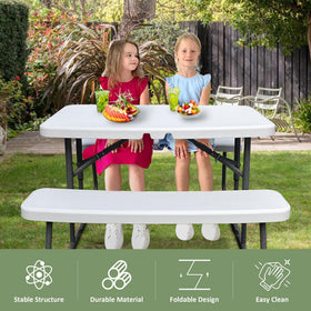 Elevon kids folding picnic table anti-rocking legs provide stability outdoors.
