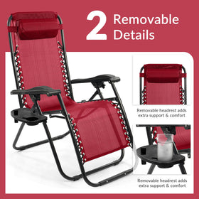 Removable pillows on Elevon chairs provide neck support outdoors.