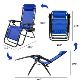Elevon zero gravity chair with cup holder keeps drinks within reach
