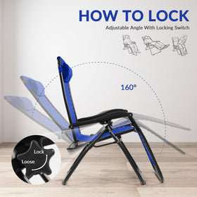 Elevon zero gravity chair removable pillow enhances comfort during use