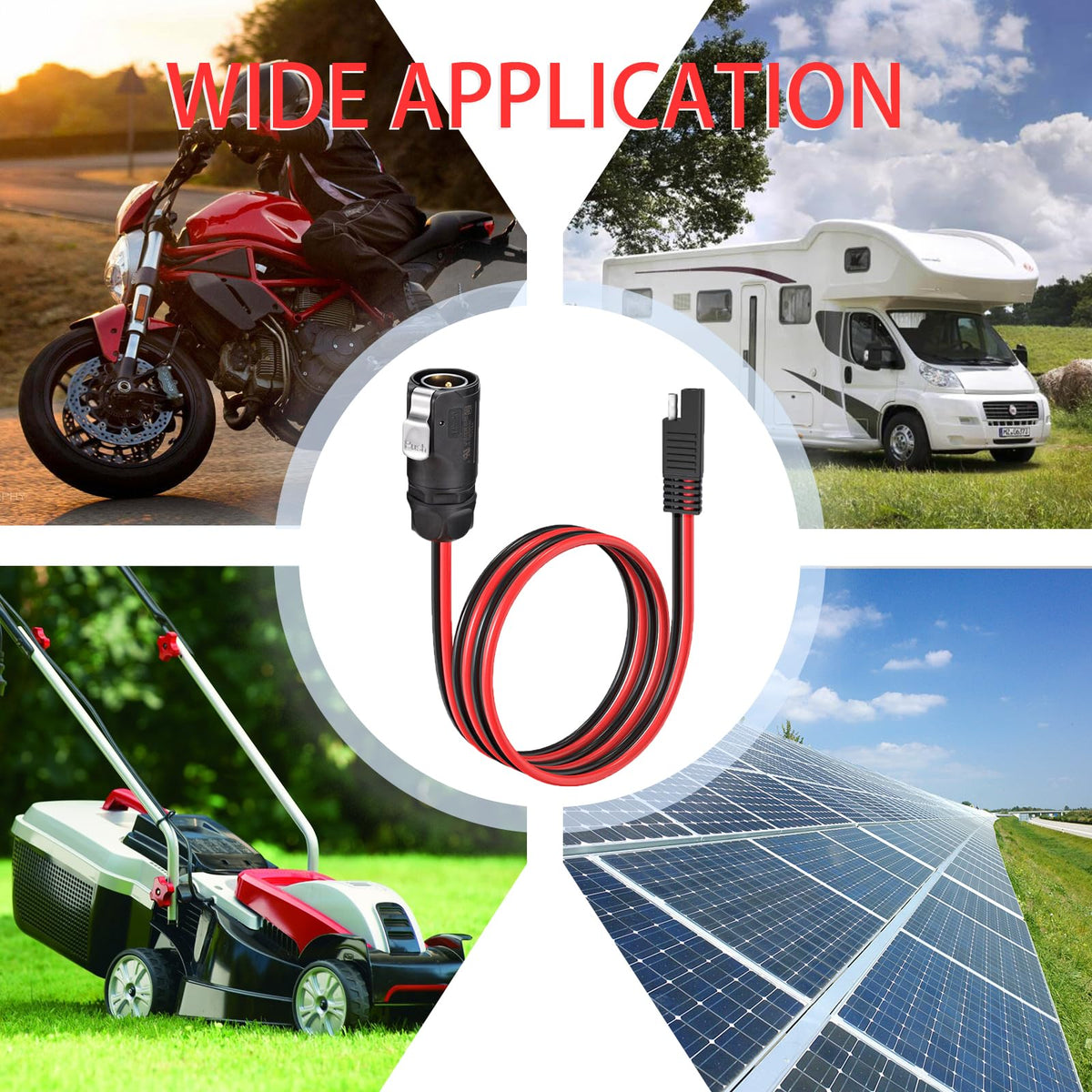 ELFCULB polarity reverse adapter included for flexible RV solar wiring