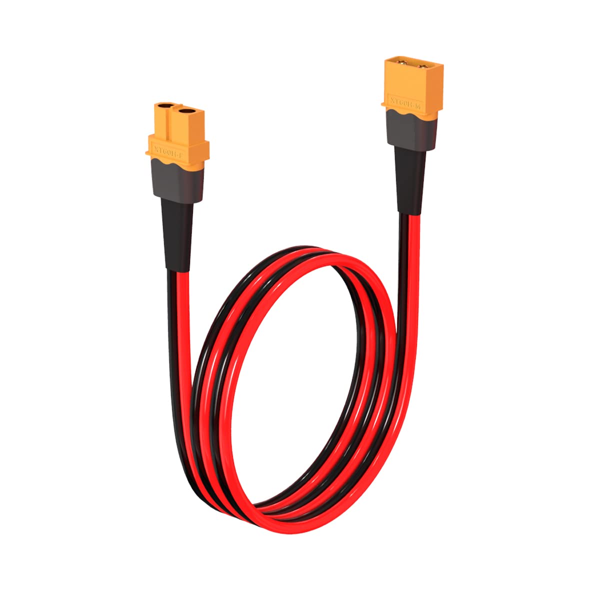 ELFCULB XT60 extension cable 2ft view highlighting compact 12AWG build for reliable power.
