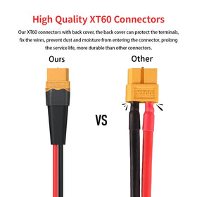 ELFCULB XT60 female to O-ring connector cable for easy panel or battery hookup
