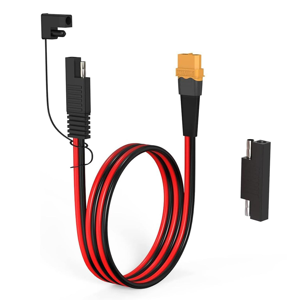 ELFCULB XT60 to SAE extension 2 ft showing sturdy 10AWG copper for stable power transfer