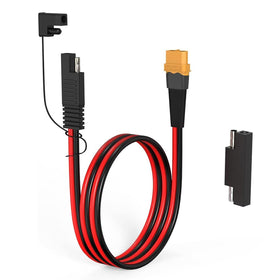 ELFCULB XT60 to SAE extension 2 ft showing sturdy 10AWG copper for stable power transfer