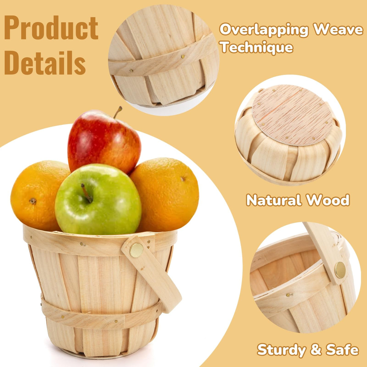 ELFULLY 3.2 inch base diameter round basket in compact size