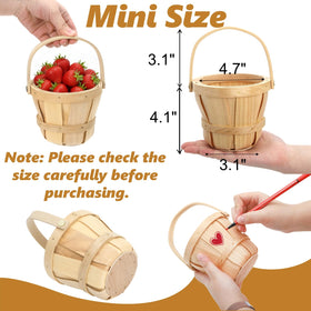 ELFULLY 4.7 inch top diameter round basket with handle for portability