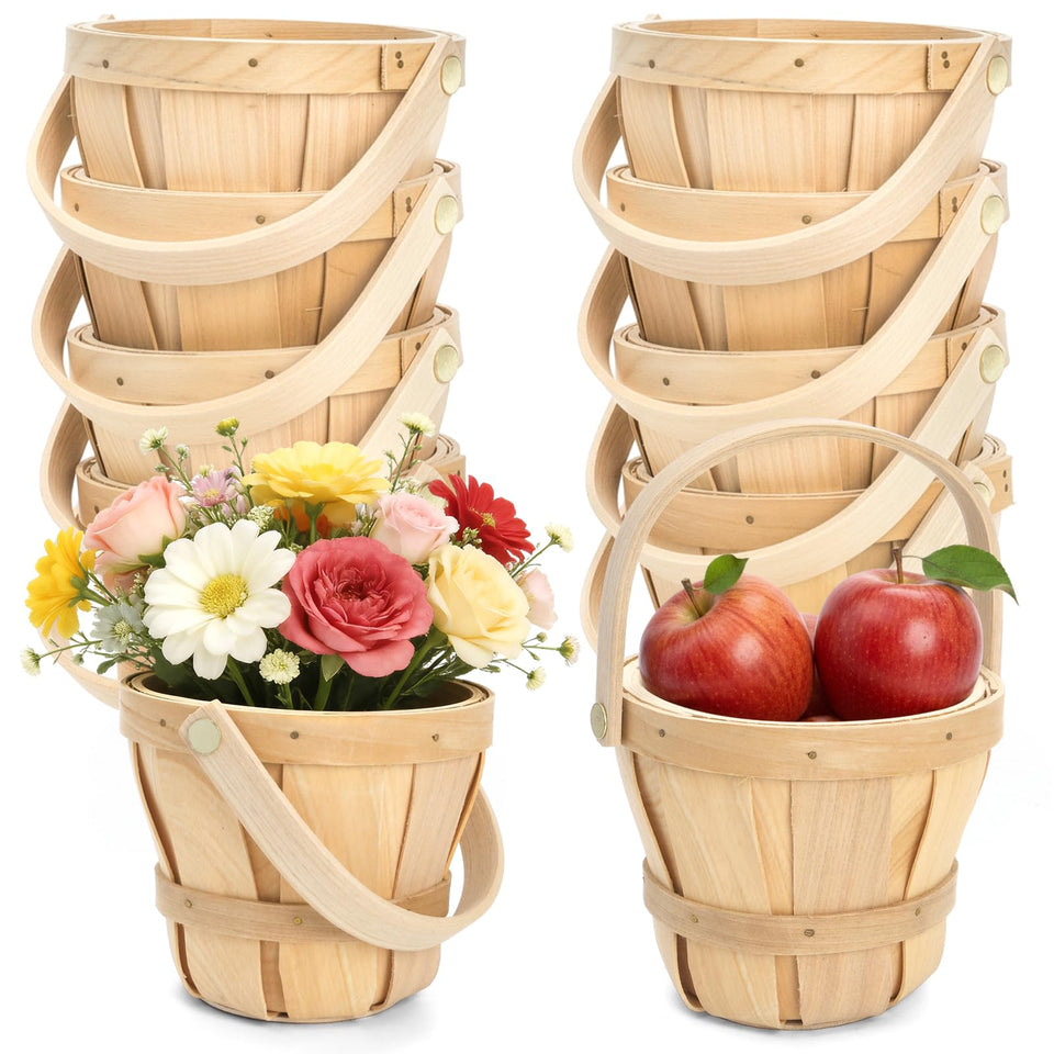 ELFULLY round woven gift baskets showcased for display and gifting