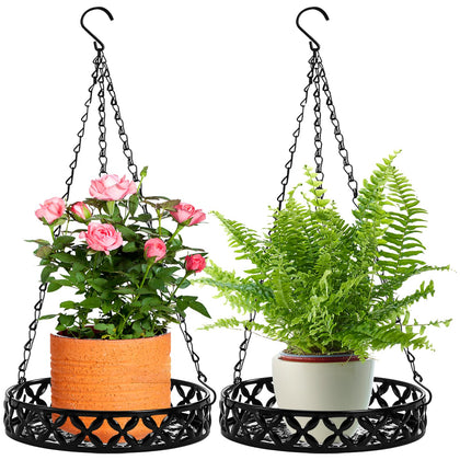 ELFULLY hanging planter with glossy black finish enhances indoor greenery.