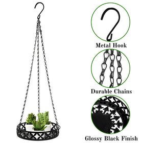 ELFULLY glossy black planter baskets blend with modern interiors.