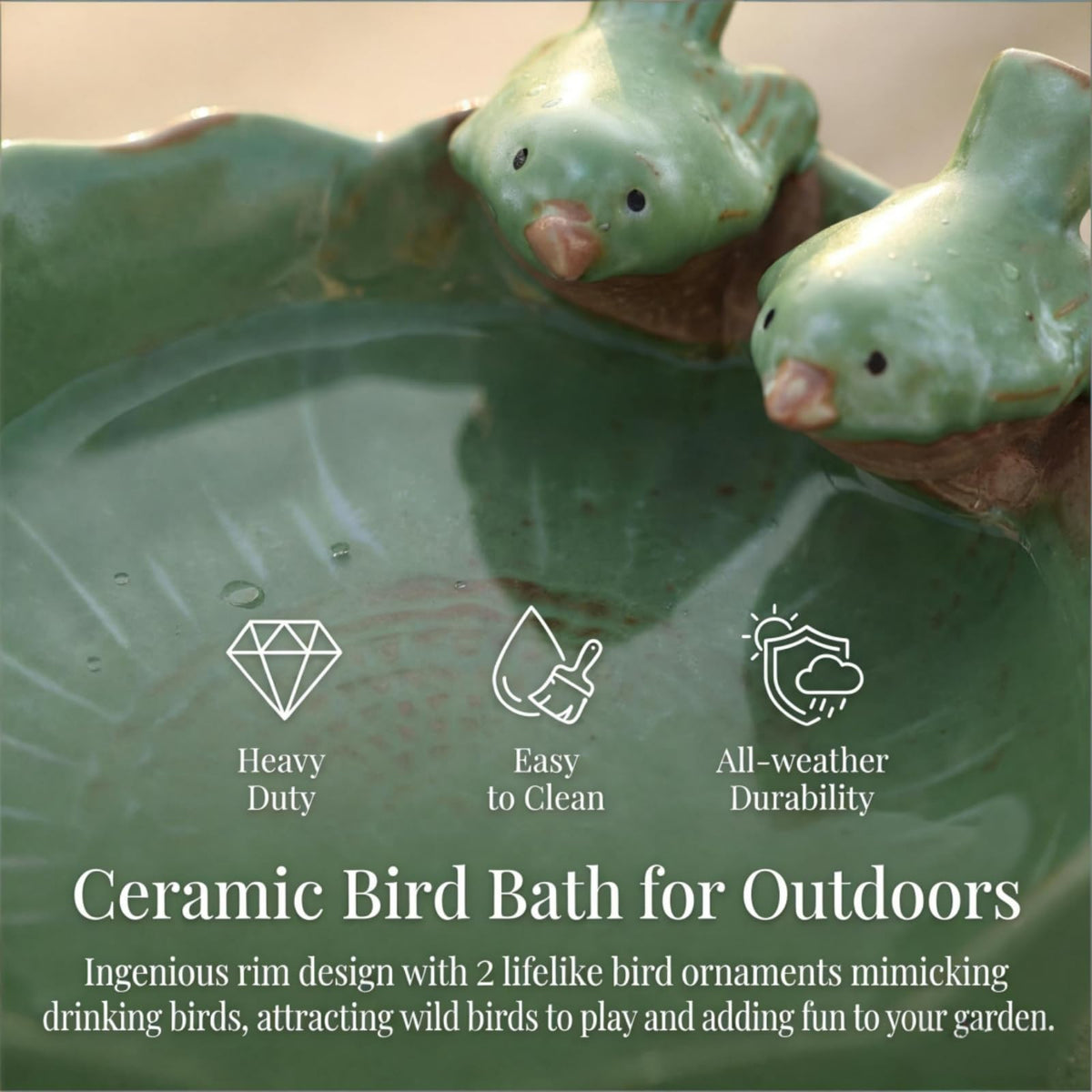 ELFULLY outdoor bird bath suitable for gardens, balconies, and patios