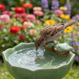 ELFULLY patio feeding bowl doubles as a charming garden focal point