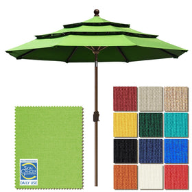EliteShade 9ft 3-tier umbrella with crank open for easy shade on patios.