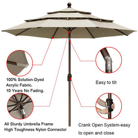 EliteShade 9ft diameter canopy offers broad coverage for outdoor spaces.