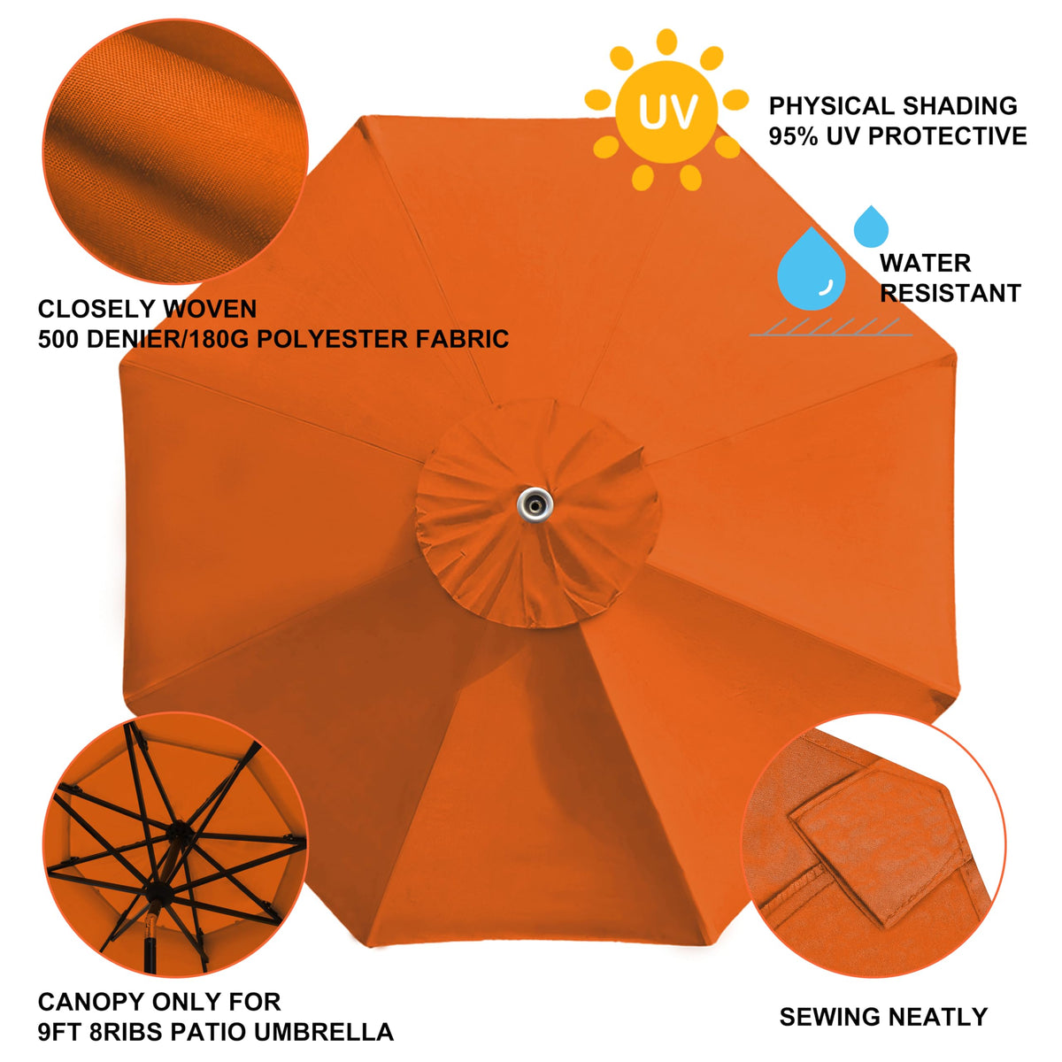 Air vent design on EliteShade orange canopy for better airflow