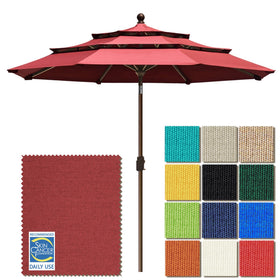 EliteShade Burgundy umbrella top view showing broad shade coverage