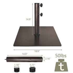 EliteShade two-knob tightening system secures umbrellas quickly.