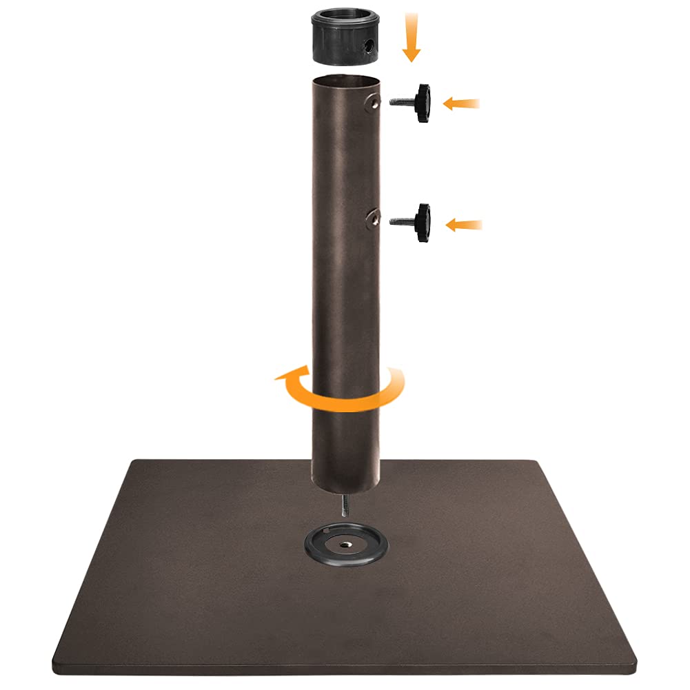 EliteShade heavy-duty steel base weighs 50 lbs for sturdy outdoor setups.