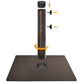 EliteShade heavy-duty steel base weighs 50 lbs for sturdy outdoor setups.