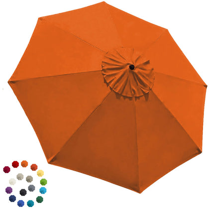 EliteShade orange canopy for 9ft 8-rib umbrella with 95% UV protection