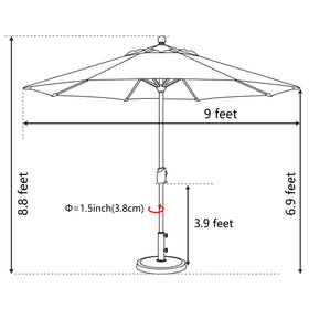 EliteShade rust-free powder-coated pole resists outdoor corrosion